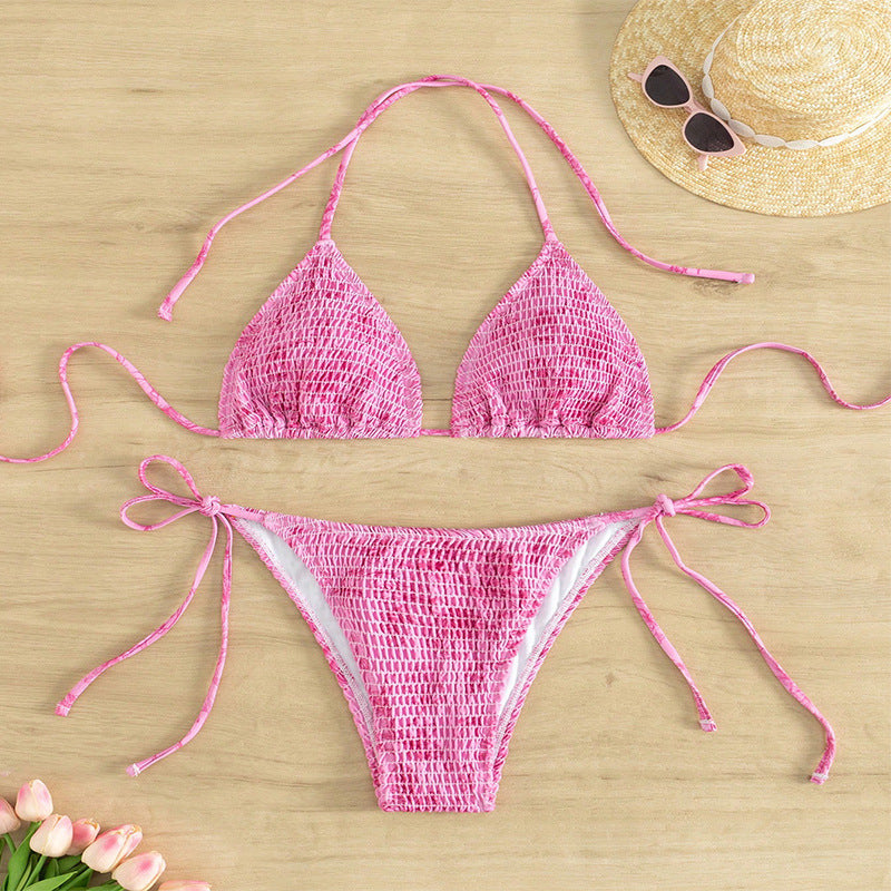 Damen Triangel-Bikini-Set mit floralem Muster und verstellbaren Trägern Nord Taschen
