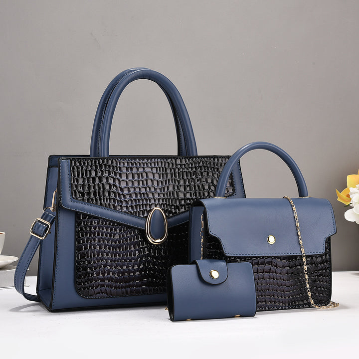 Damen elegantes Handtaschen-Set mit strukturierter Oberfläche und abnehmbaren Fächern Nord Taschen