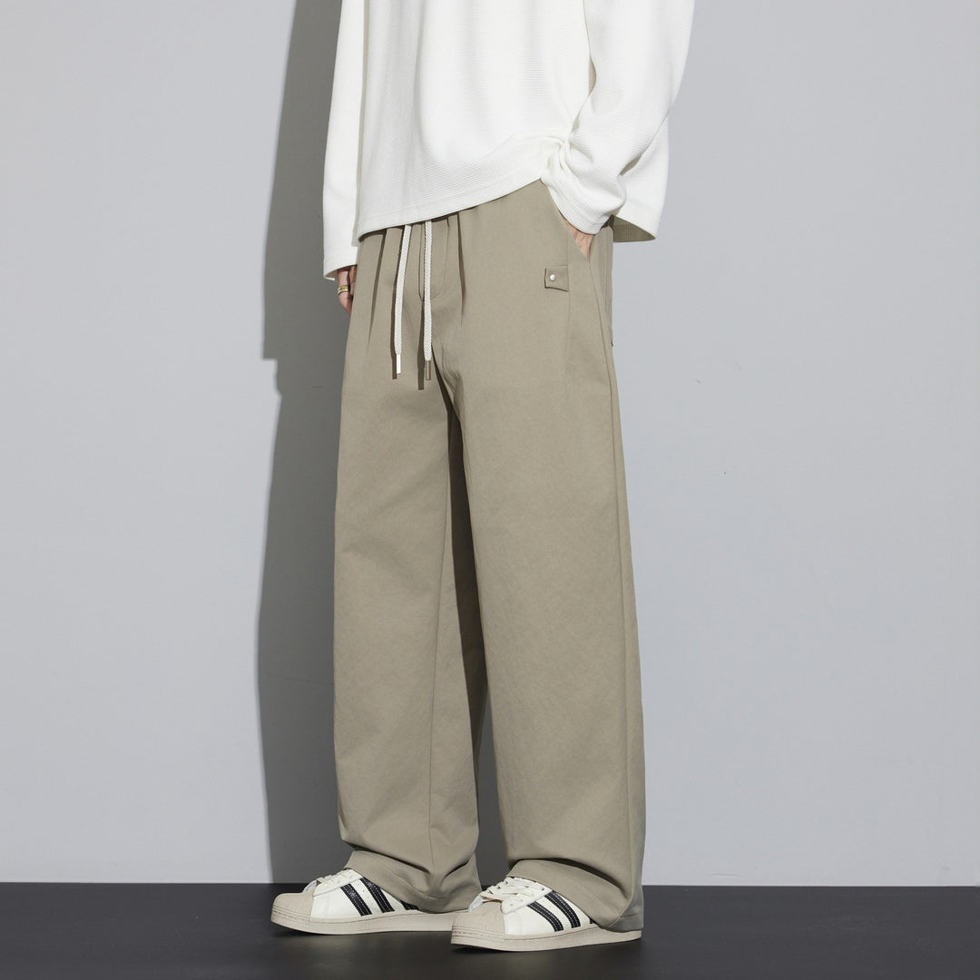 Herren Weite Relaxed‑Fit Stoffhose mit Tunnelzug & Bügelfalte Nord Taschen