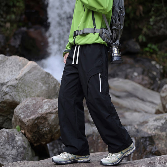 Unisex Wasserabweisende technische Cargo-Hose mit weitem Bein, Reißverschlusstaschen und Kordelzug Nord Taschen