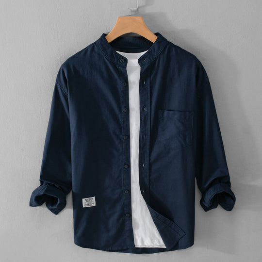 Herren Stehkragen-Overshirt aus Baumwollmix mit Brusttasche und entspannter Passform Nord Taschen