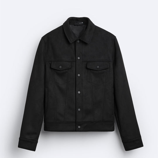 Herren Kurze Truckerjacke aus Velourslederoptik Nord Taschen