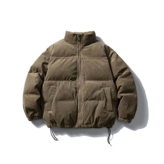 Unisex Wattierte Cord-Blousonjacke mit Stehkragen, elastischen Bündchen und Kordelzug Nord Taschen