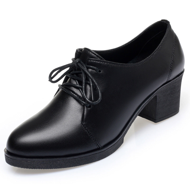 Damen Elegante Schnürschuhe mit bequemen Blockabsatz und modischem Obermaterial