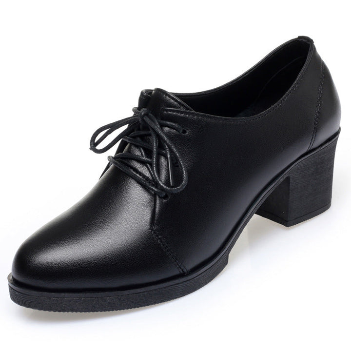 Damen Elegante Schnürschuhe mit bequemen Blockabsatz und modischem Obermaterial