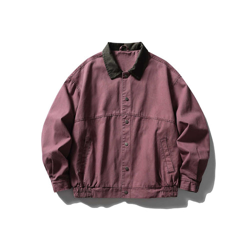 Herren kastig geschnittener Canvas‑Blouson mit kontrastierendem Lederkragen und elastischem Saum Nord Taschen