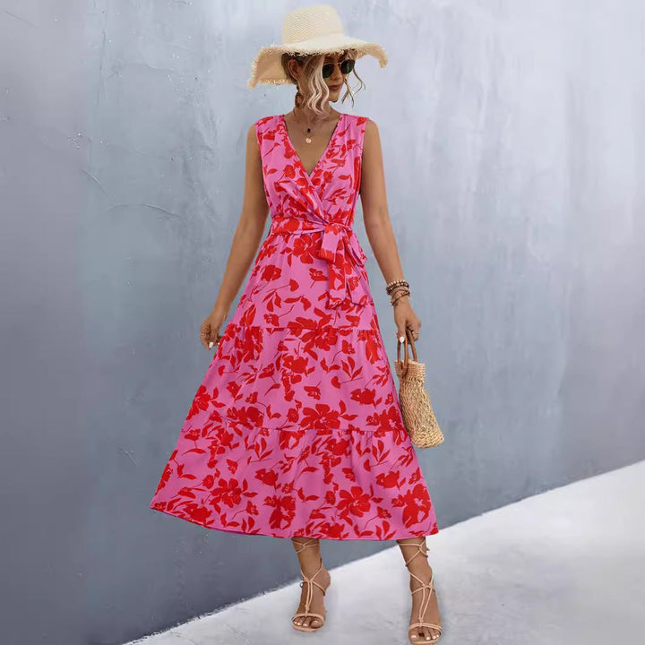 Damen Wickelkleid mit floralem Muster und eleganter Raffung
