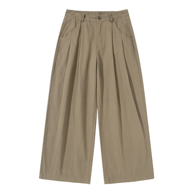 Damen Plissierte Bundfalten-Hose mit hohem Bund und weitem Bein Nord Taschen