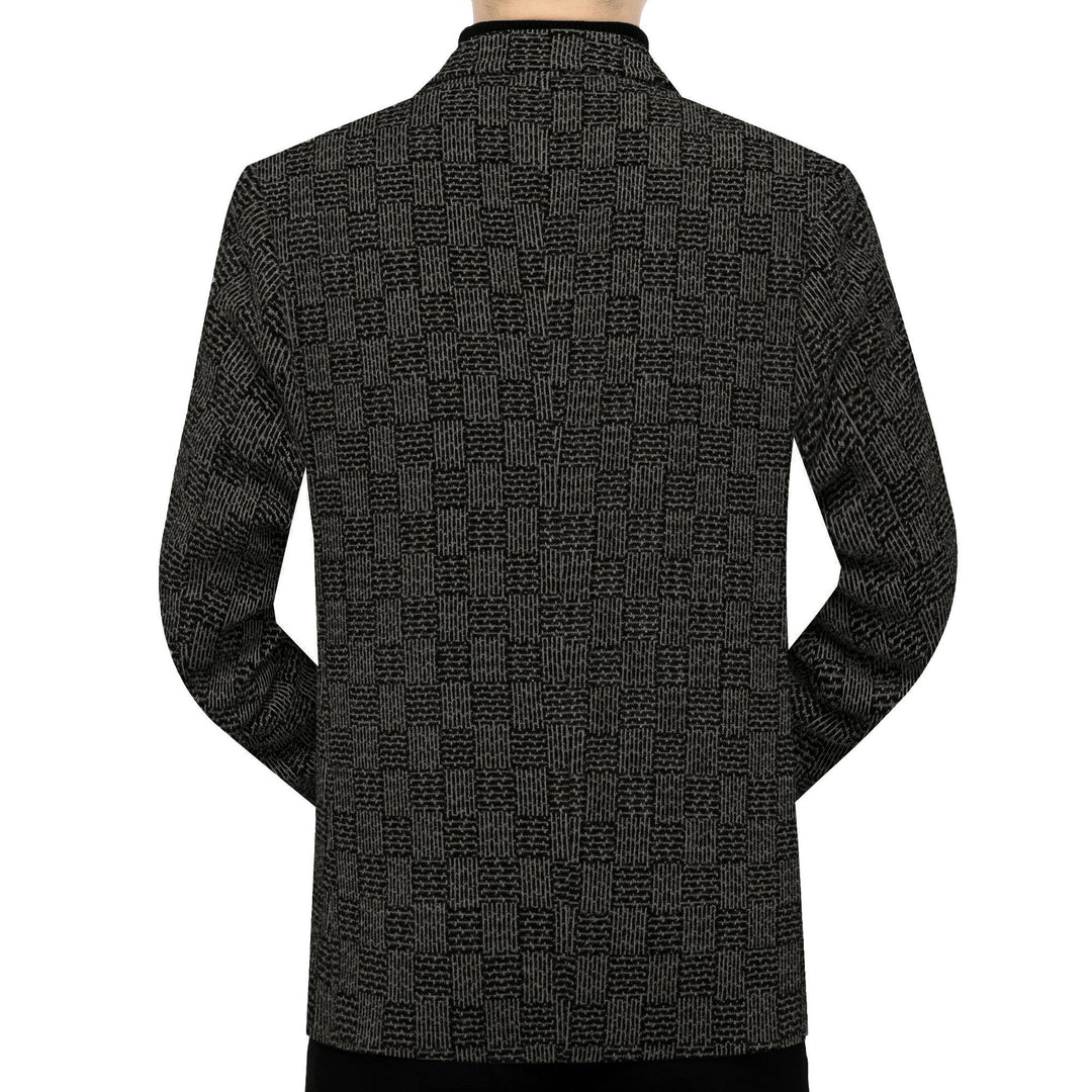Herren Muster-Sakko im Feinstrick-Wollmix mit dezenter Logo-Stickerei Nord Taschen