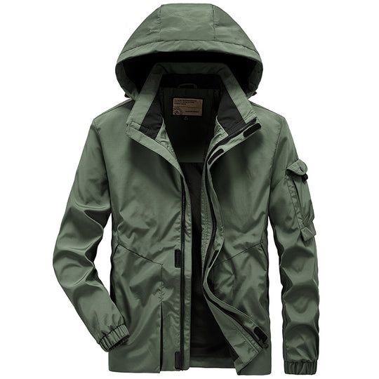 Herren Leichte Multifunktions-Outdoor-Windjacke mit Kapuze und Ärmel‑Tasche Nord Taschen