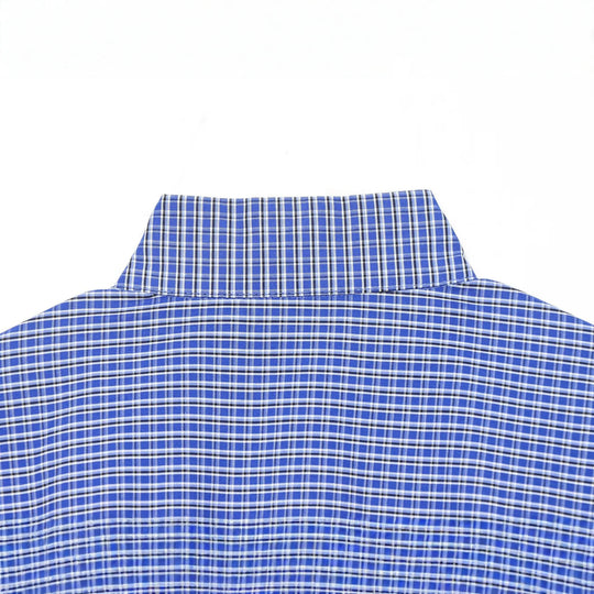 Damen Karierte Cropped-Hemdbluse mit Stehkragen, Tunnelzugsaum und Ballonärmeln Nord Taschen
