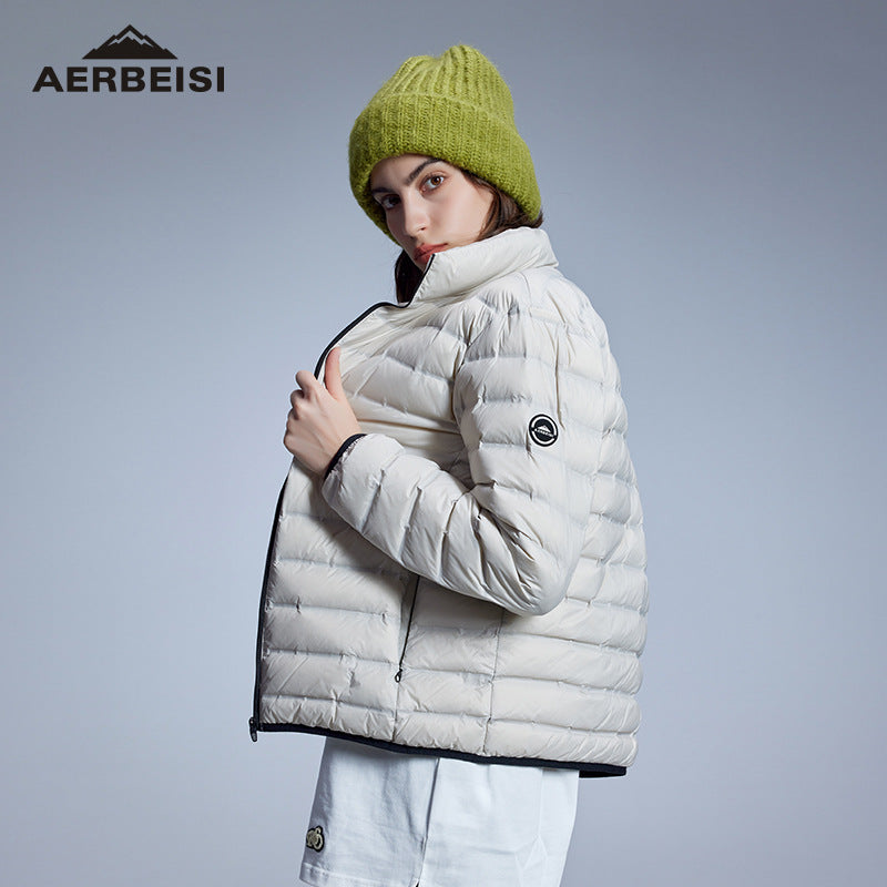 Herren ultraleichte Stepp-Daunenjacke mit Stehkragen Nord Taschen