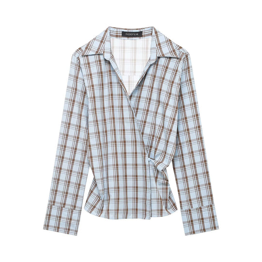 Damen Wickelbluse mit Knoten-Detail und klassischem Hemdkragen Nord Taschen