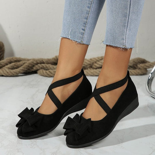 Damen modische und komfortable Ballerinas mit Glitzerelementen