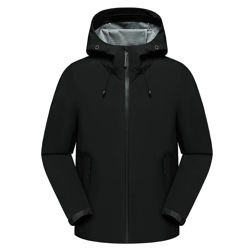 Herren Urbaner Softshell-Regenparka mit getapten Nähten, verstellbarer Kapuze und wasserdichtem Reißverschluss Nord Taschen