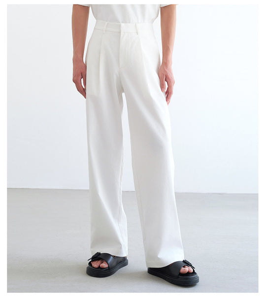 Herren weite hochtaillierte Bundfaltenhose aus Baumwollmix Nord Taschen