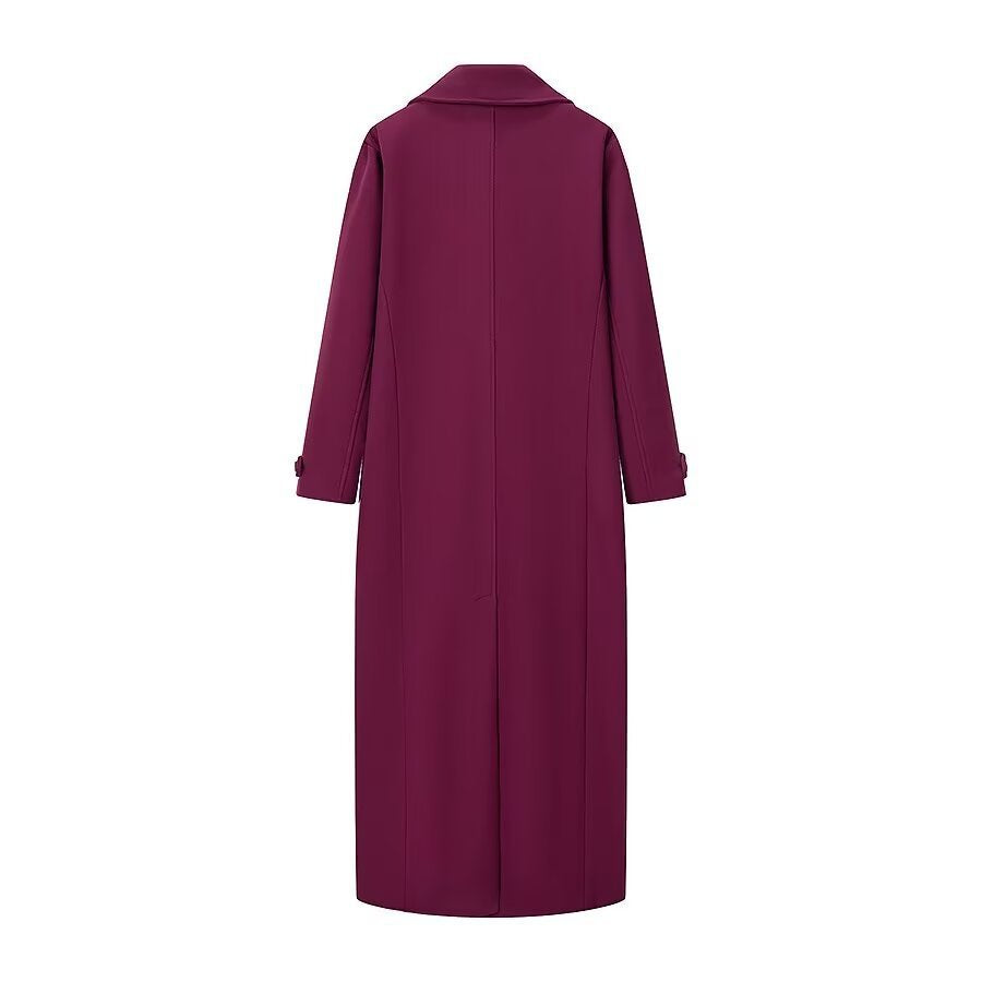 Damen Maxilanger Mantel aus Wollmix mit taillierter Silhouette und cleanem Revers Nord Taschen
