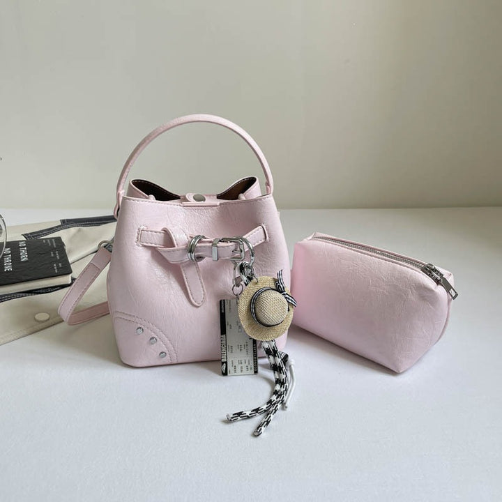 Damen stilvolle Mini-Beuteltasche mit abnehmbarem Kosmetiktäschchen Nord Taschen