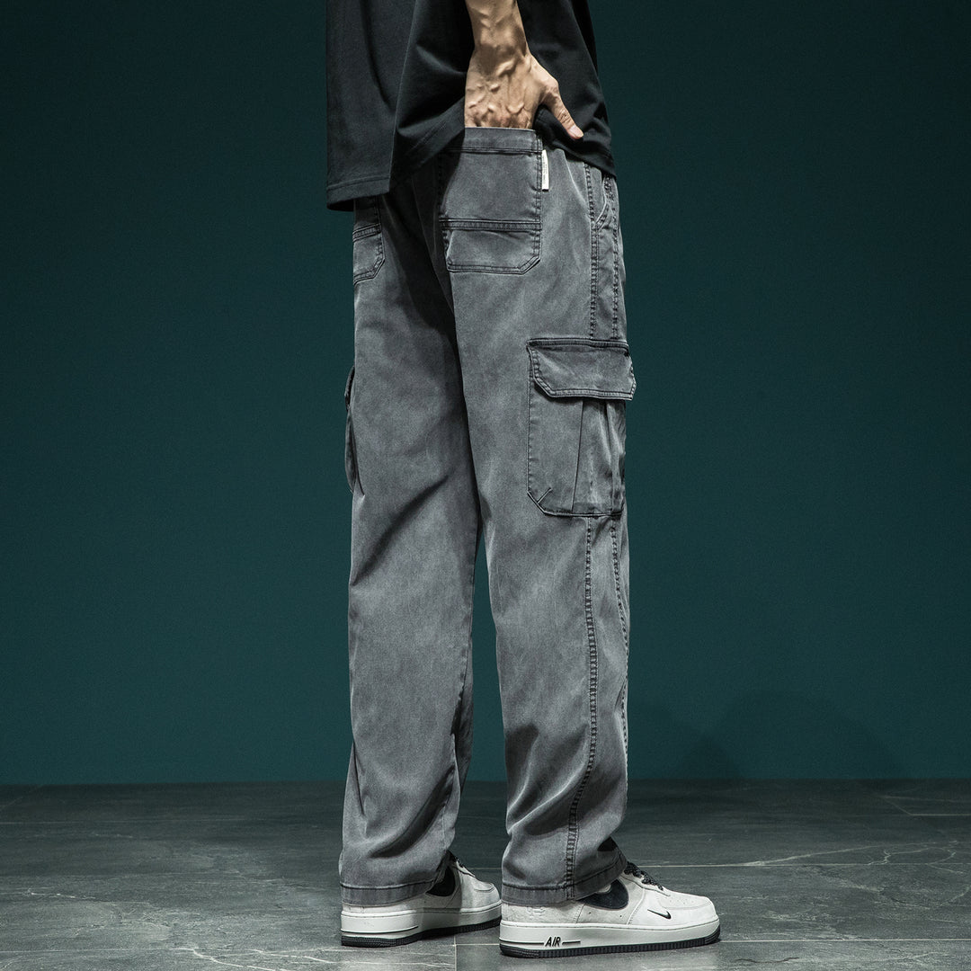 Herren Cargohose im Camouflage-Utility-Stil mit geradem Bein und robustem Canvas Nord Taschen