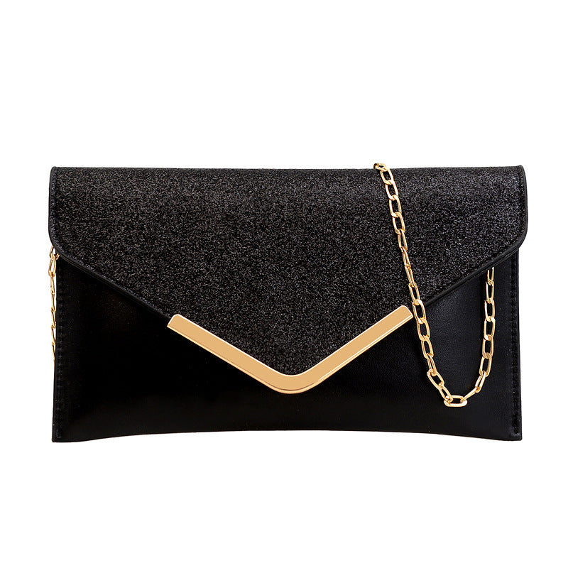 Damen Glamouröse Clutch-Tasche mit funkelndem Obertuch und goldenen Akzenten Nord Taschen