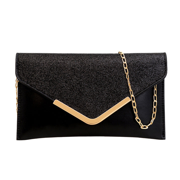 Damen Glamouröse Clutch-Tasche mit funkelndem Obertuch und goldenen Akzenten Nord Taschen