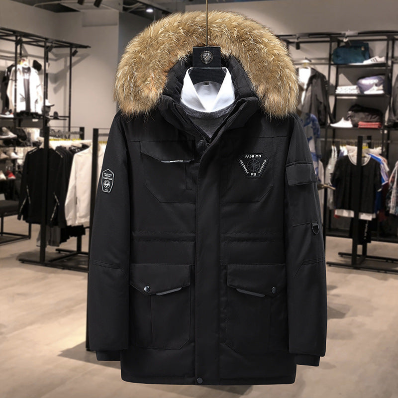 Herren technisch isolierter Winterparka mit abnehmbarer Kunstfellkapuze und multifunktionalen Taschen Nord Taschen