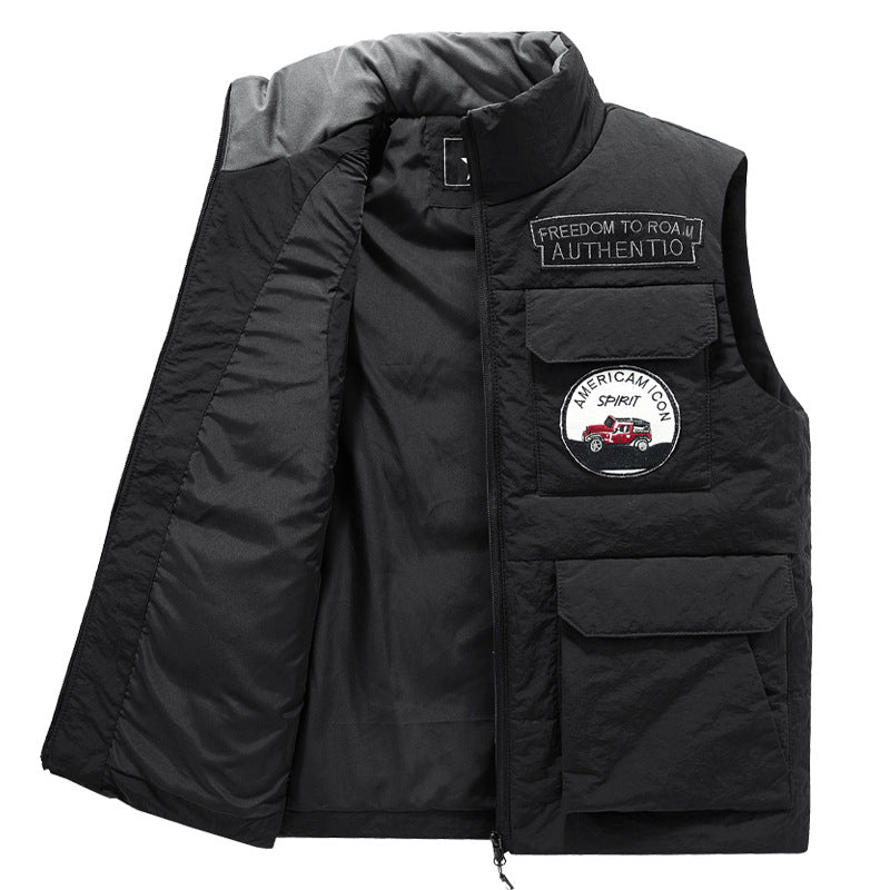 Herren Gepolsterte Utility-Weste mit Mehrfach-Taschen und Badge‑Patches Nord Taschen