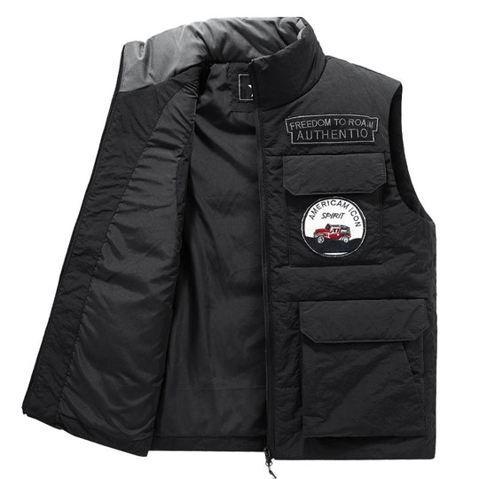 Herren Gepolsterte Utility-Weste mit Mehrfach-Taschen und Badge‑Patches Nord Taschen
