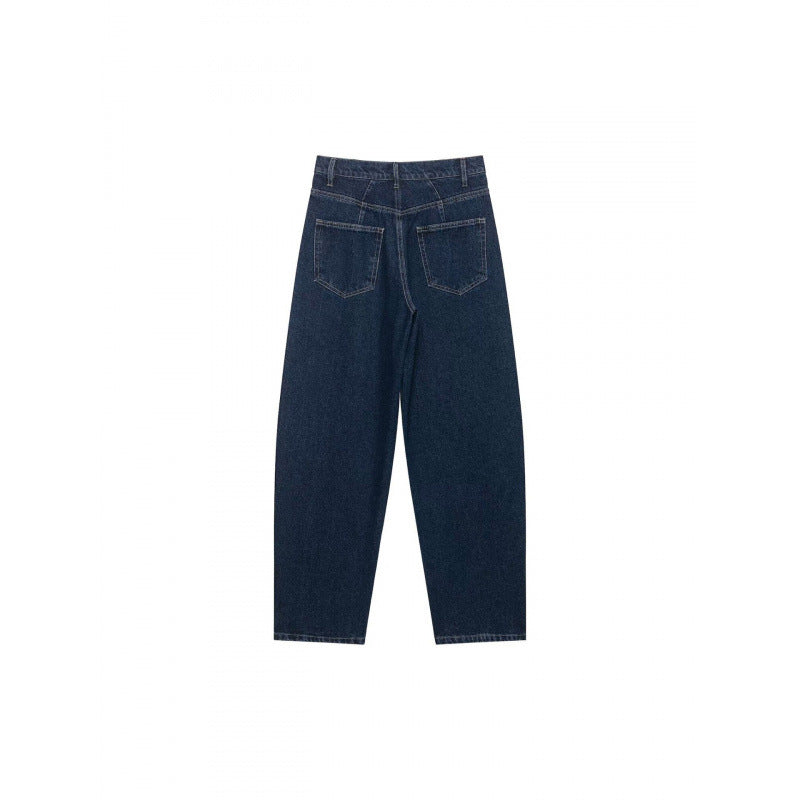 Damen Hochtaillierte weite Streifenjeans im Retro‑Look Nord Taschen