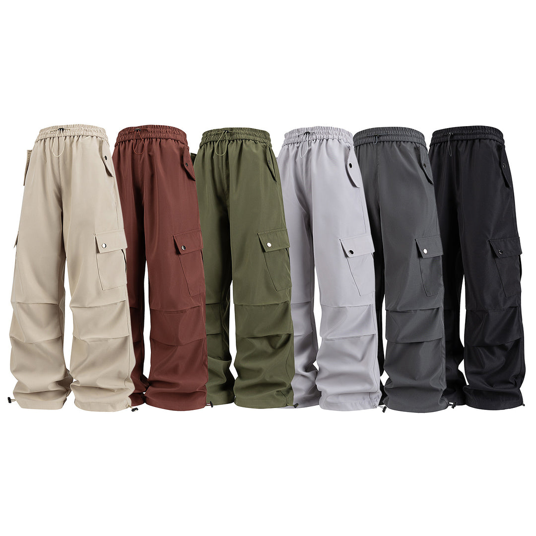 Herren Weite Utility-Cargohose mit Tunnelzugbund, Klapptaschen und verstellbaren Saumabschlüssen Nord Taschen