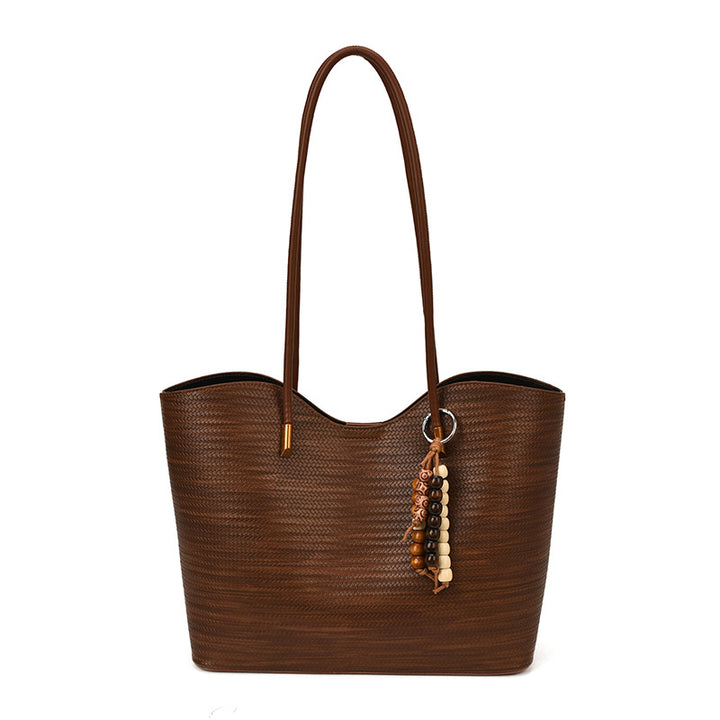 Damen moderne Shopper-Tasche mit originellem Anhänger Nord Taschen