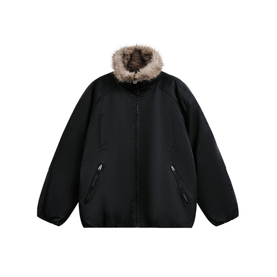 Herren Daunenjacke mit kuscheliger Kunstpelz-Innenfütterung und Kapuze Nord Taschen