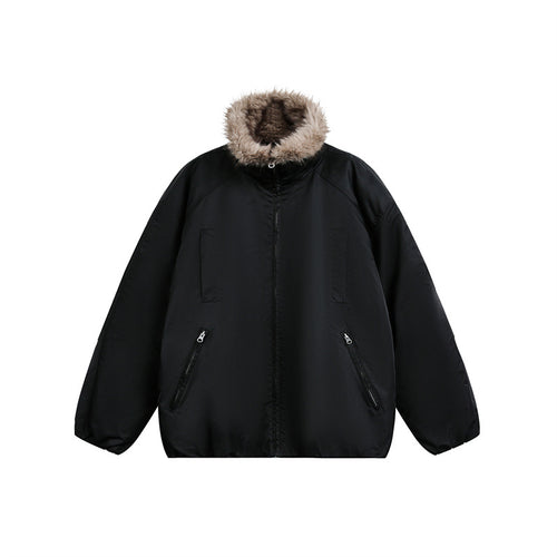 Herren Daunenjacke mit kuscheliger Kunstpelz-Innenfütterung und Kapuze Nord Taschen