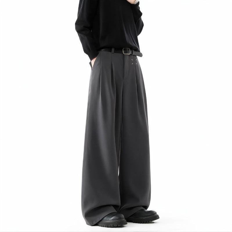 Herren Extrawide Palazzo-Hose mit hoher Taille, Bundfalten und weitem Bein Nord Taschen