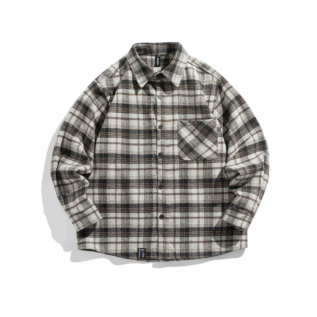 Herren Flanell‑Overshirt im Boxy‑Cut mit aufgesetzter Brusttasche Nord Taschen