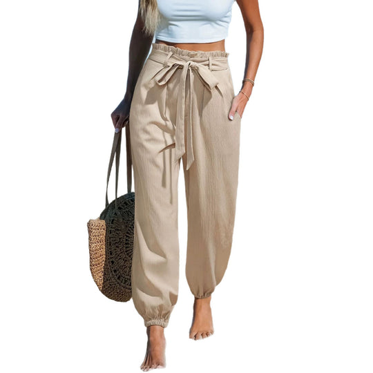 Damen Weite, lässige Strandhose Nord Taschen