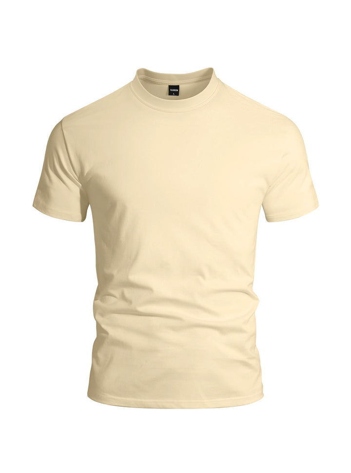 Herren nan eng anliegendes Rundhals-Basicshirt aus Singlejersey mit verstärktem Nackenband