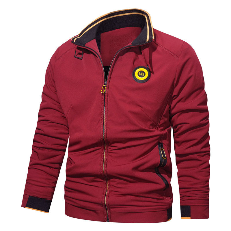 Herren Sportiver Reißverschluss-Sweatshirtblouson mit Stehkragen und Logoapplikation Nord Taschen