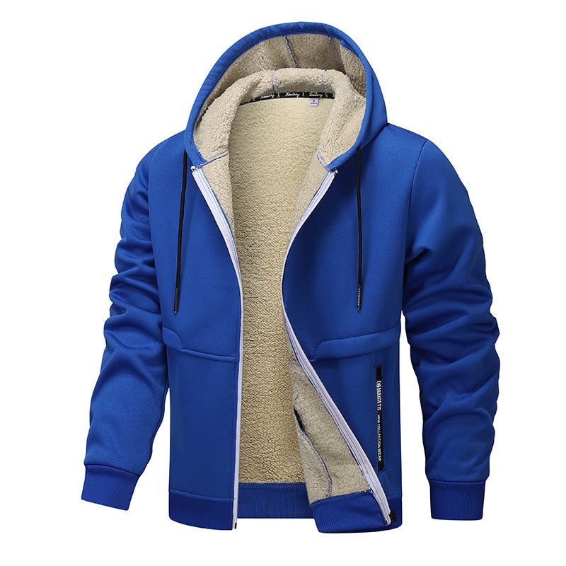 Herren Sherpa‑gefütterte Zip‑Hoodiejacke im Urban‑Casual‑Stil mit Teddyfleece‑Innenfutter Nord Taschen