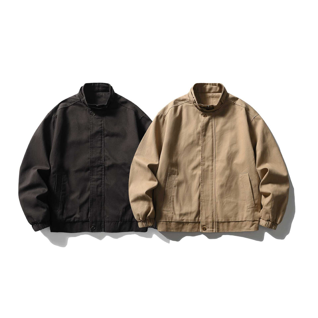 Herren Kurz geschnittene funktionale Canvas-Blousonjacke mit hohem Stehkragen Nord Taschen