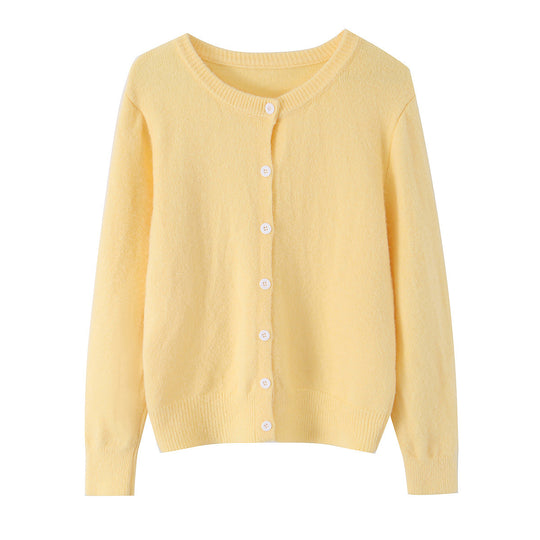 Damen Feinstrick-Cardigan mit Rundhalsausschnitt, durchgehender Knopfleiste und geripptem Saum Nord Taschen
