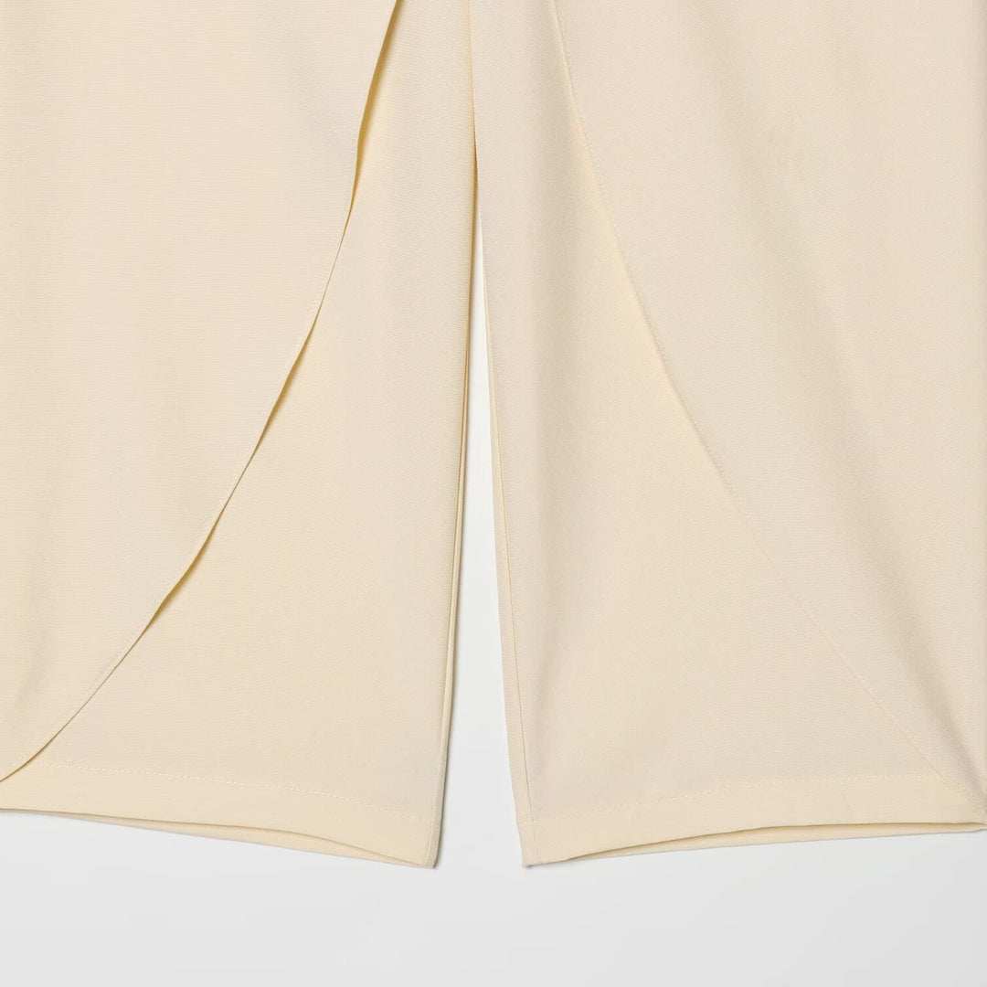 Damen Cropped Palazzo‑Hose mit Tulpenüberlappung und hohem Bund Nord Taschen