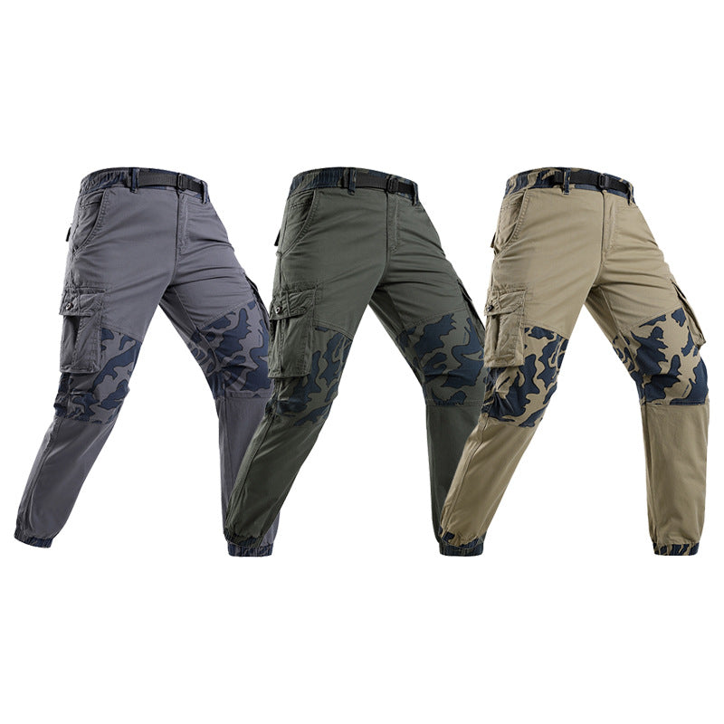 Herren Robust‑Tactical Cargohose mit Camouflage‑Kniepaneelen, Elastischem Saum und Utility‑Taschen Nord Taschen