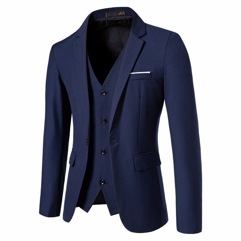 Herren Tailliertes Sakko mit passender Weste und schlanker Business‑Silhouette Nord Taschen