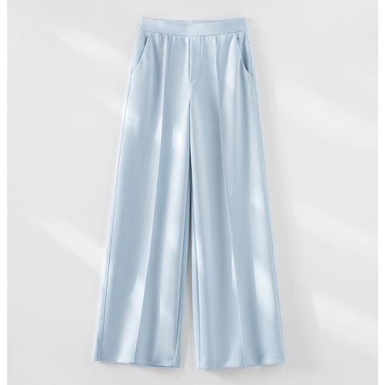 Damen Weite Palazzo-Hose aus Ponte-Jersey mit elastischem Komfortbund und Bügelfalte Nord Taschen