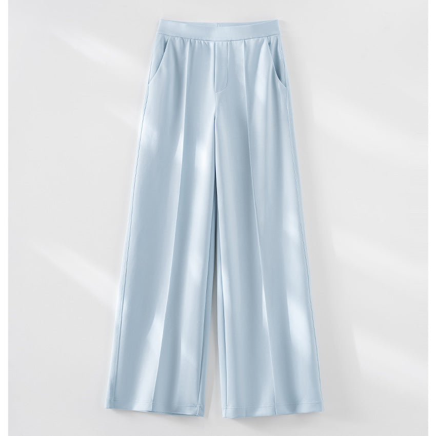Damen Weite Highwaist-Hose mit Bügelfalte, elastischem Bund und Eingrifftaschen Nord Taschen