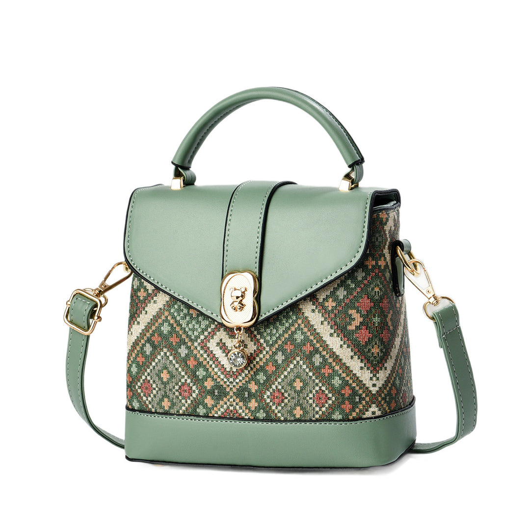 Damen Stylish Schultertasche mit detailreichem Muster Nord Taschen