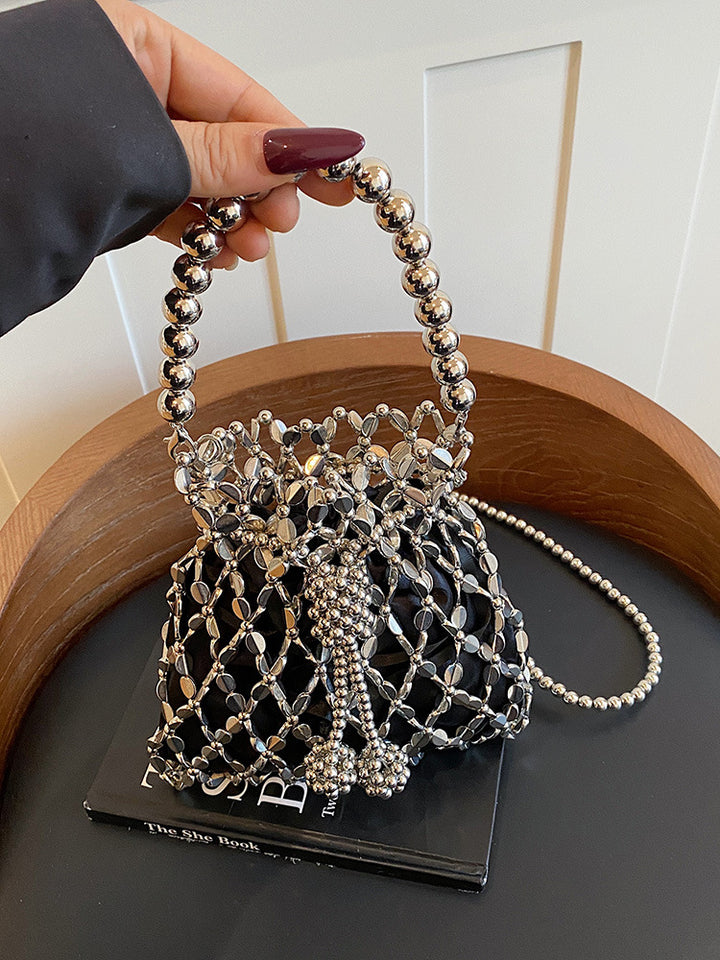 Damen Beuteltasche mit glamourösen Perlenakzenten Nord Taschen