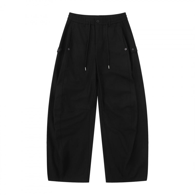 Damen Weite Culotte-Cargo-Hose mit elastischem Bund, Tunnelzug und aufgesetzten Taschen Nord Taschen