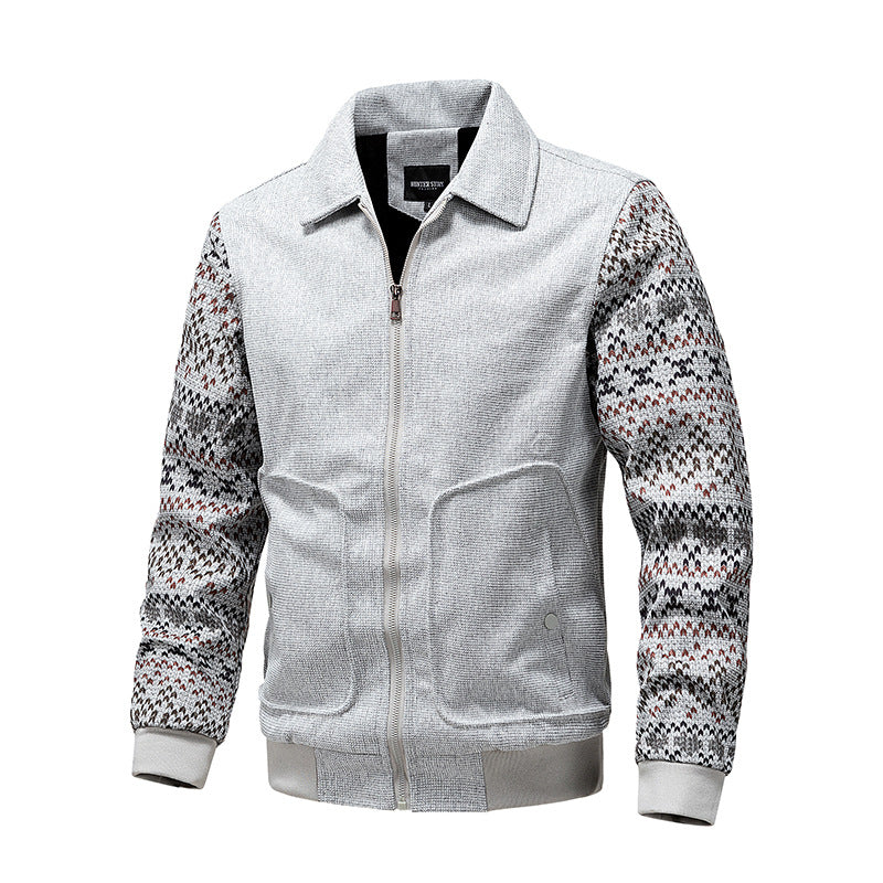Herren Strickblouson mit Reißverschluss und Norwegerärmeln Nord Taschen